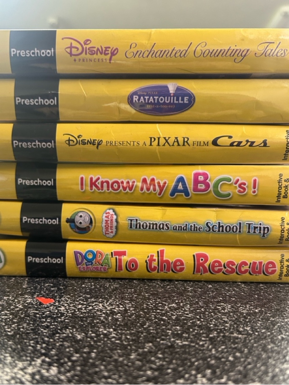 LeapFrog LeapPad Book Lot Disney Pixar Cars Dora Thomas Preschool 6 Books